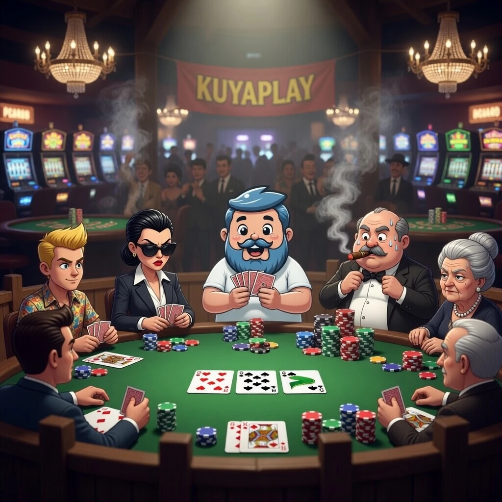 KuyaPlay mobile app displayed on a smartphone screen showing the game lobby interface with slots and live casino options on a dark background